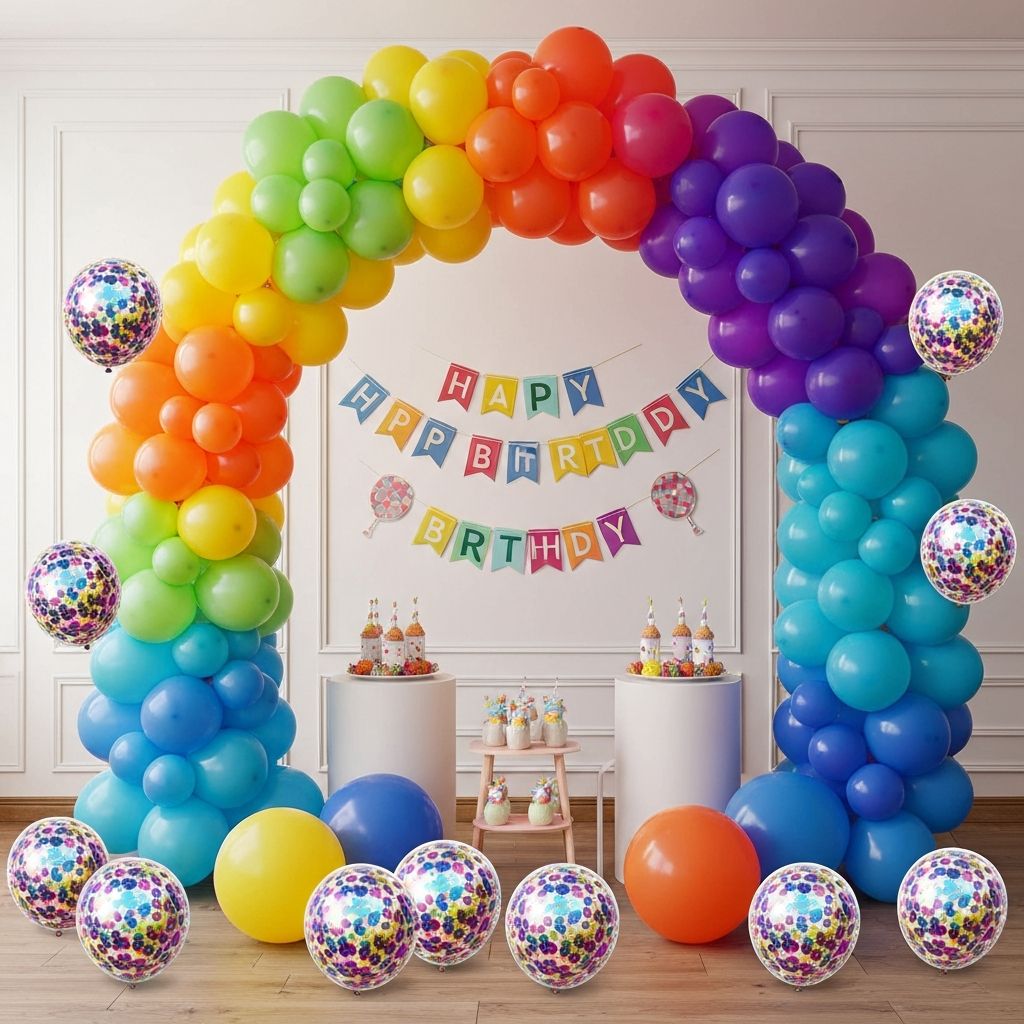 Elegant celebration setup with balloon styling