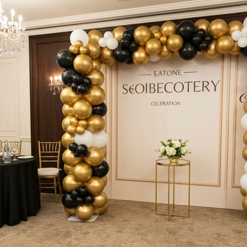 Custom party decor with layered balloon design