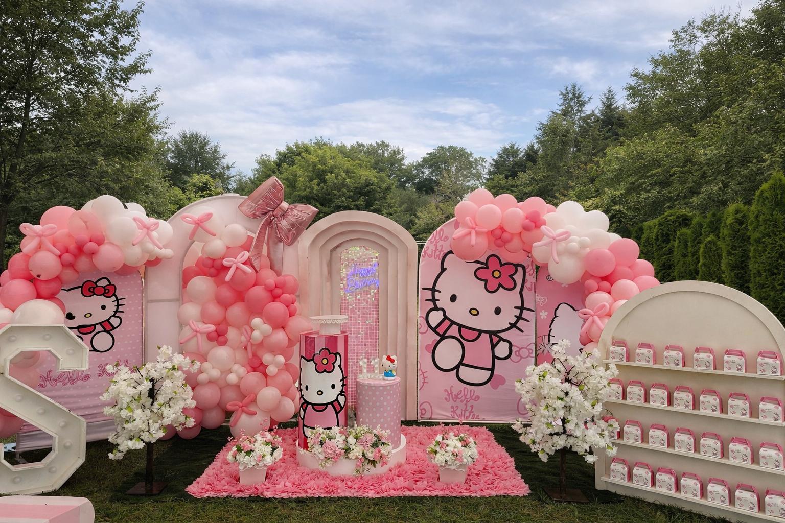 Birthday event balloon installation