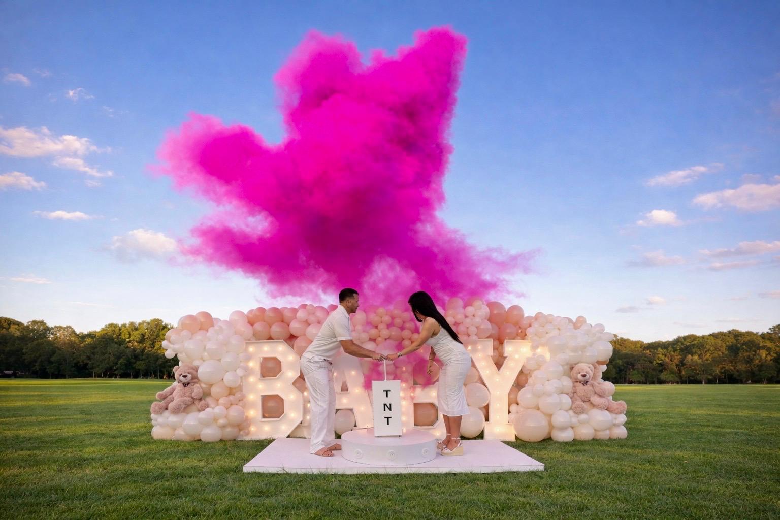 Elegant celebration setup with balloon styling