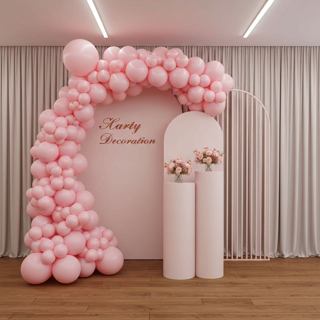 Luxury party decoration backdrop with balloons
